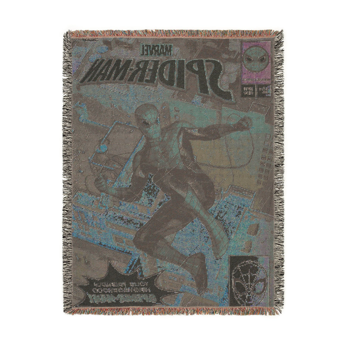 Spider-Man Woven Throw Blanket – Retro Comic Book Design
