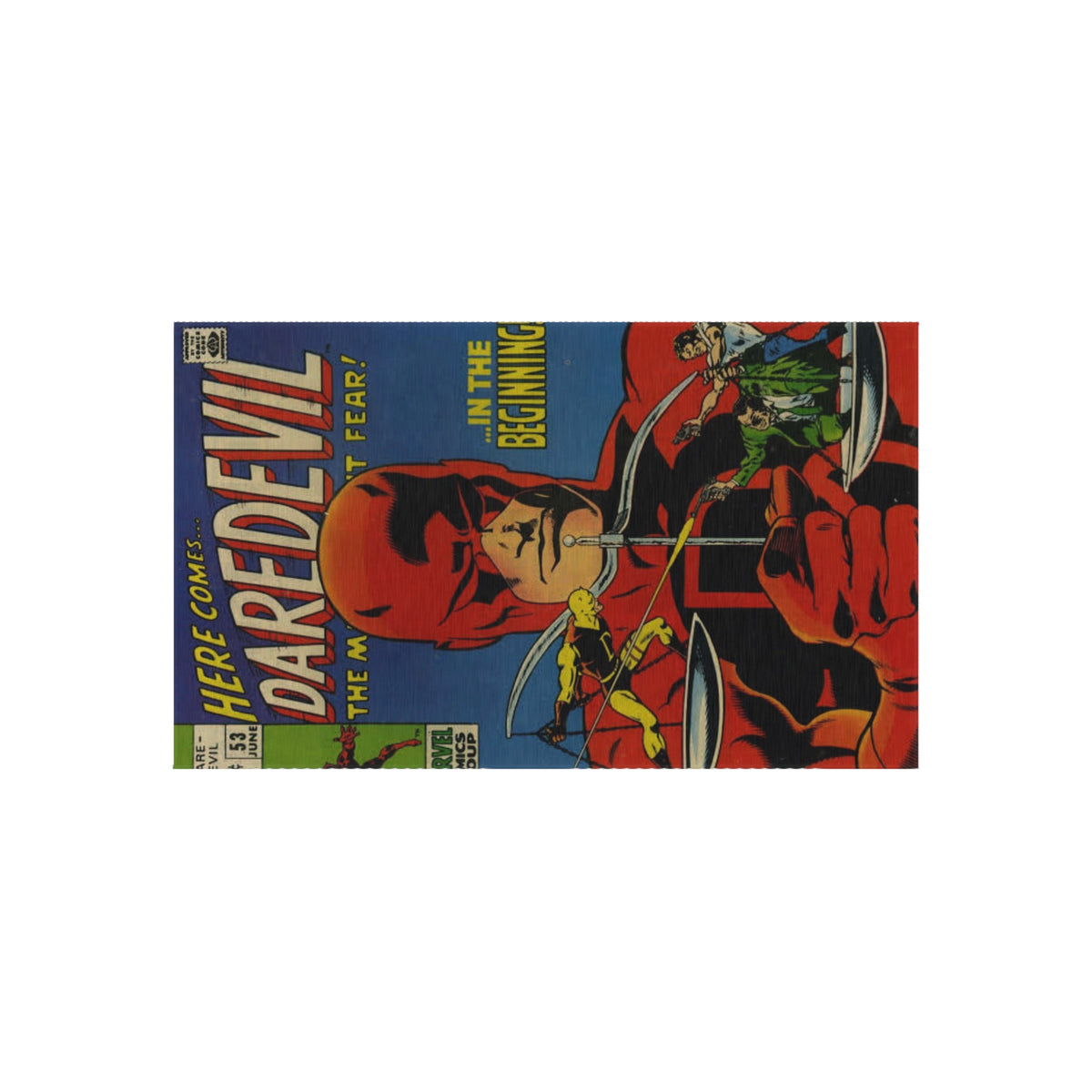 Daredevil Comic Outdoor Rug — Vintage Superhero Porch Mat