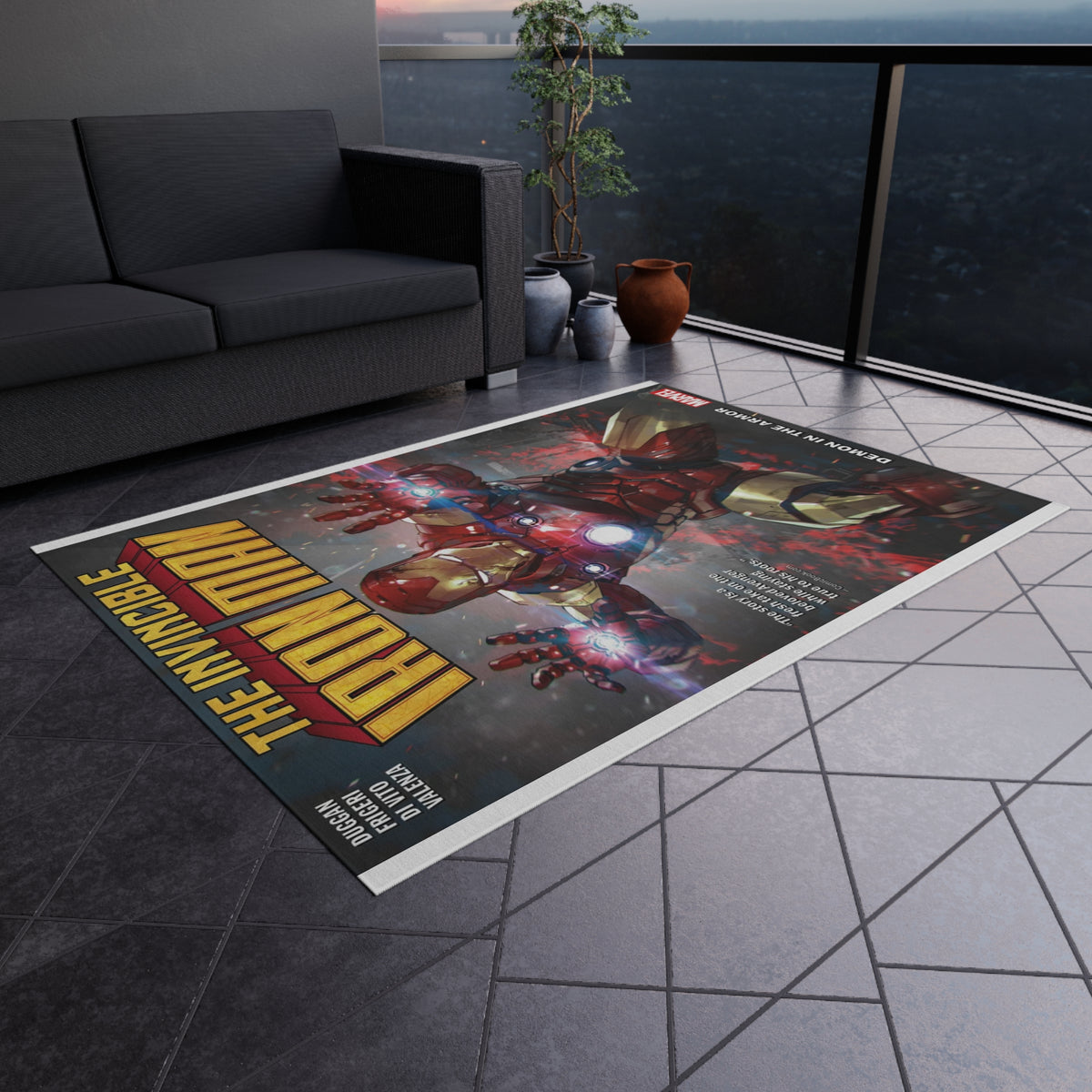 Iron Man Outdoor/Indoor Rug – The Invincible Armor Marvel Doormat