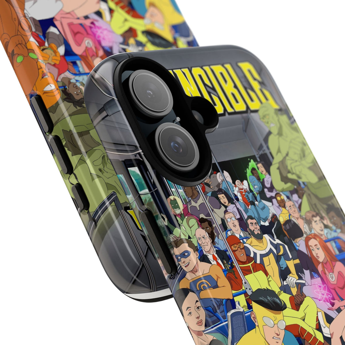 Comic Superhero Collage Phone Case — 'Invincible' Inspired Graphic Phone Cover