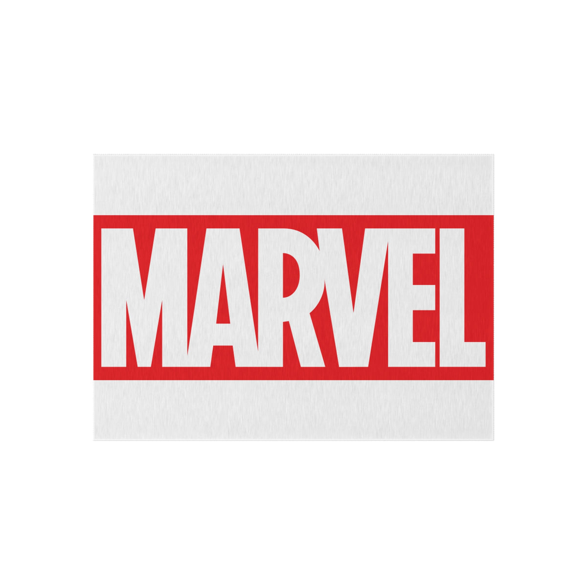 Marvel Logo Outdoor Rug — Red & White Superhero Doormat for Patio, Porch, or Game Room