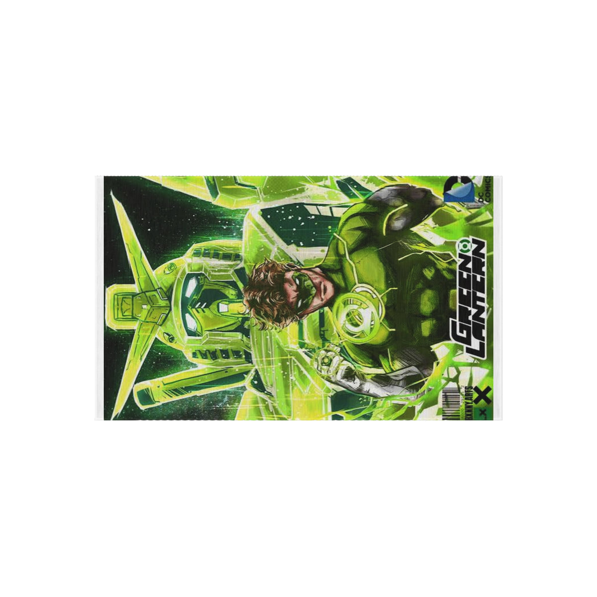 Green Lantern Outdoor Rug — Comic Superhero Patio Mat