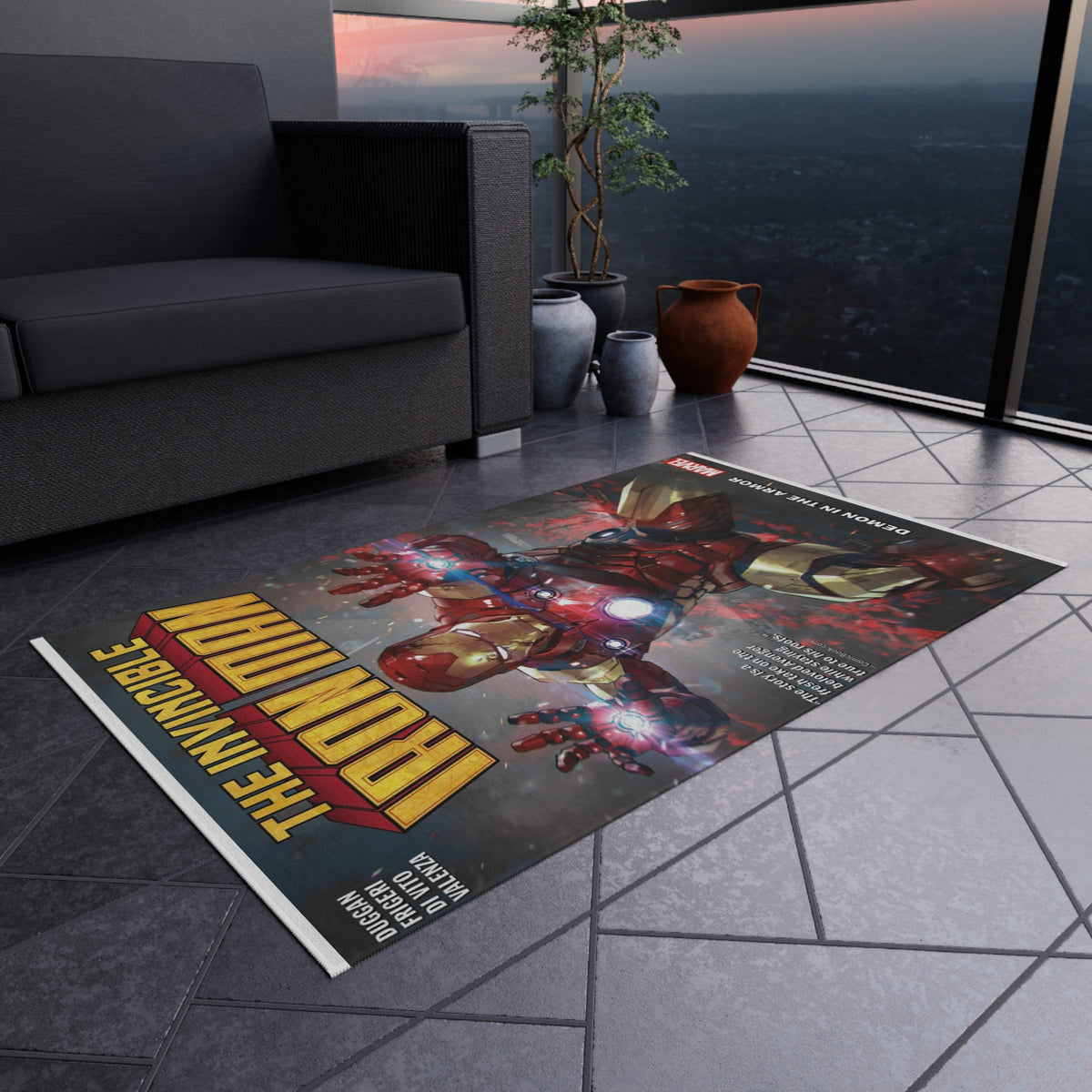 Iron Man Outdoor/Indoor Rug – The Invincible Armor Marvel Doormat