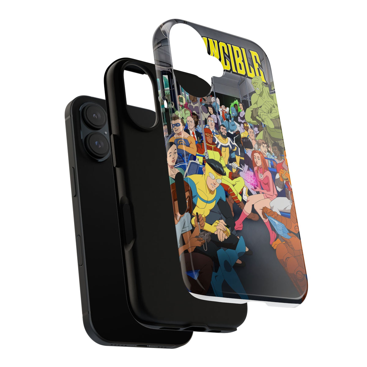 Comic Superhero Collage Phone Case — 'Invincible' Inspired Graphic Phone Cover
