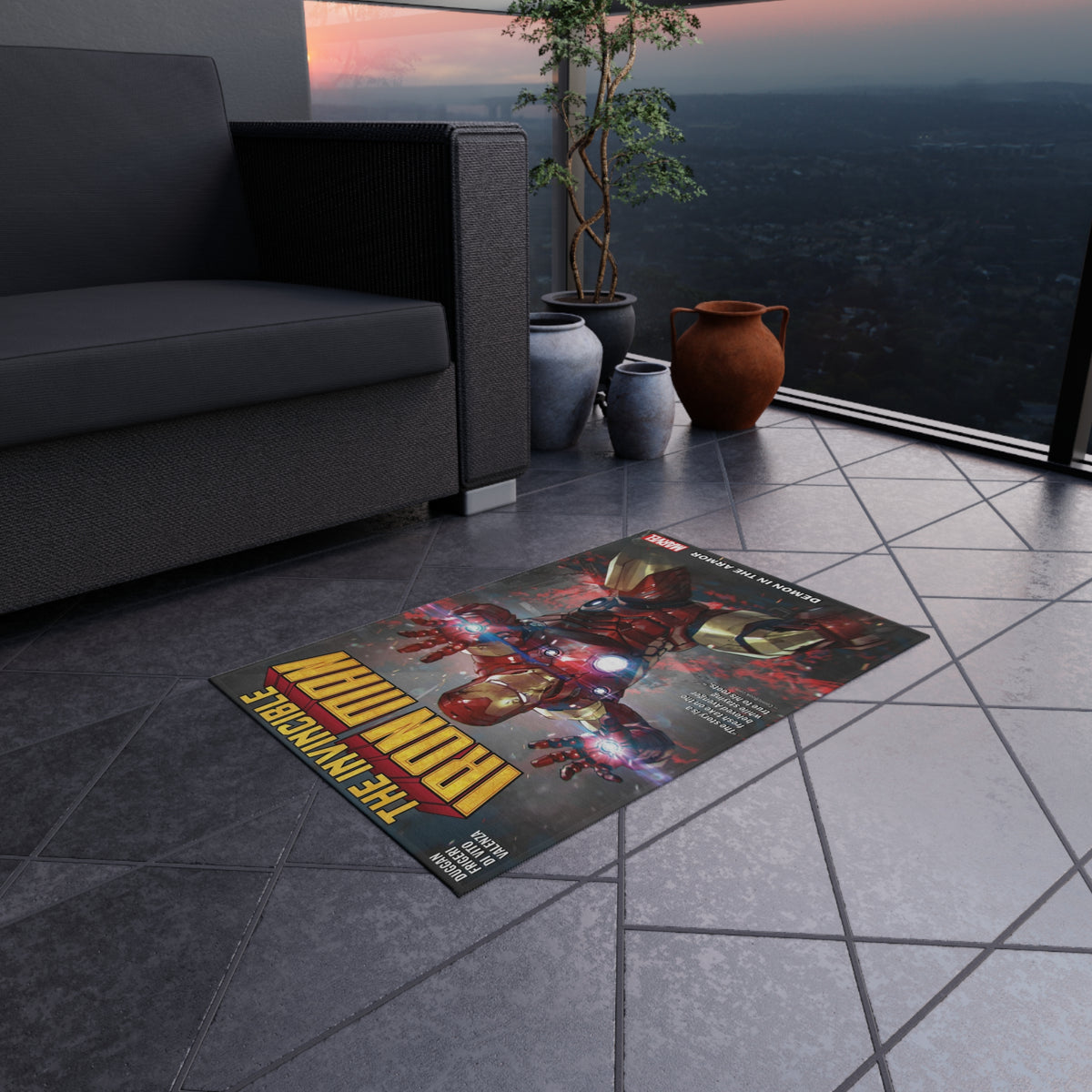 Iron Man Outdoor/Indoor Rug – The Invincible Armor Marvel Doormat