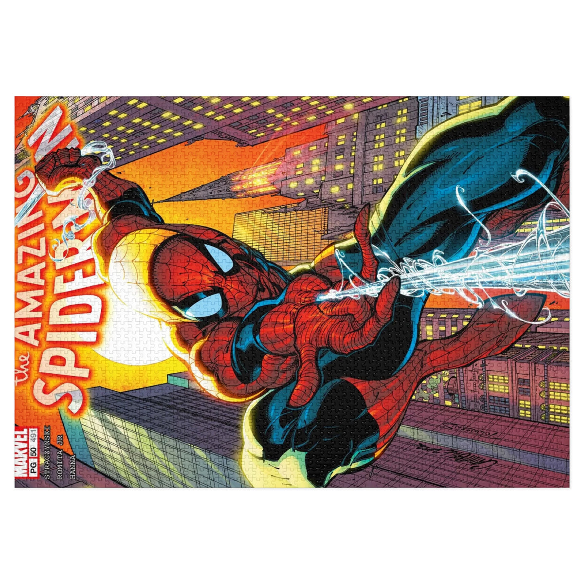 Spider-Man Jigsaw Puzzle (with Tin) — Retro Comic City Scene