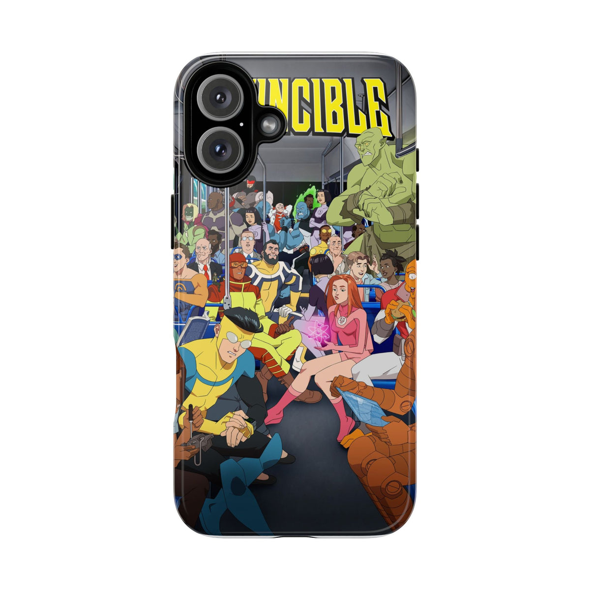 Comic Superhero Collage Phone Case — 'Invincible' Inspired Graphic Phone Cover