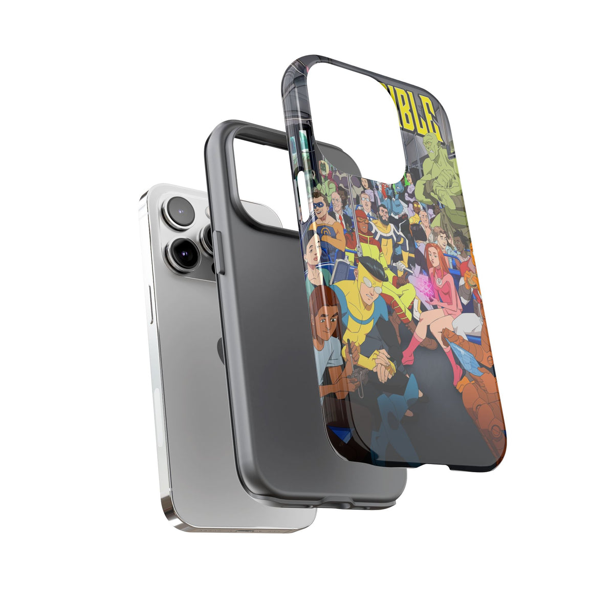 Comic Superhero Collage Phone Case — 'Invincible' Inspired Graphic Phone Cover