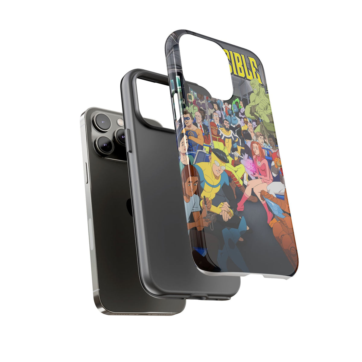 Comic Superhero Collage Phone Case — 'Invincible' Inspired Graphic Phone Cover