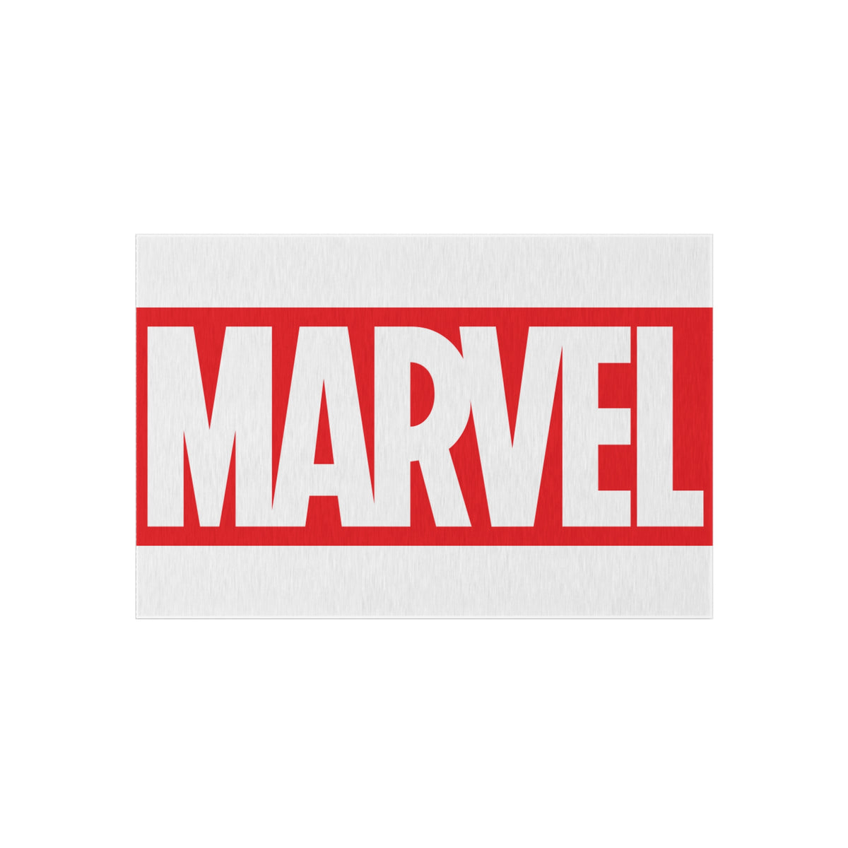 Marvel Logo Outdoor Rug — Red & White Superhero Doormat for Patio, Porch, or Game Room