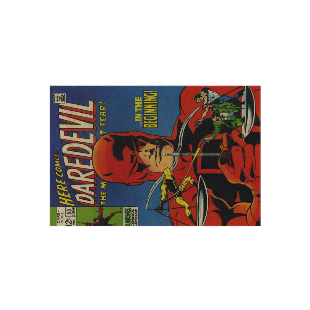 Daredevil Comic Outdoor Rug — Vintage Superhero Porch Mat