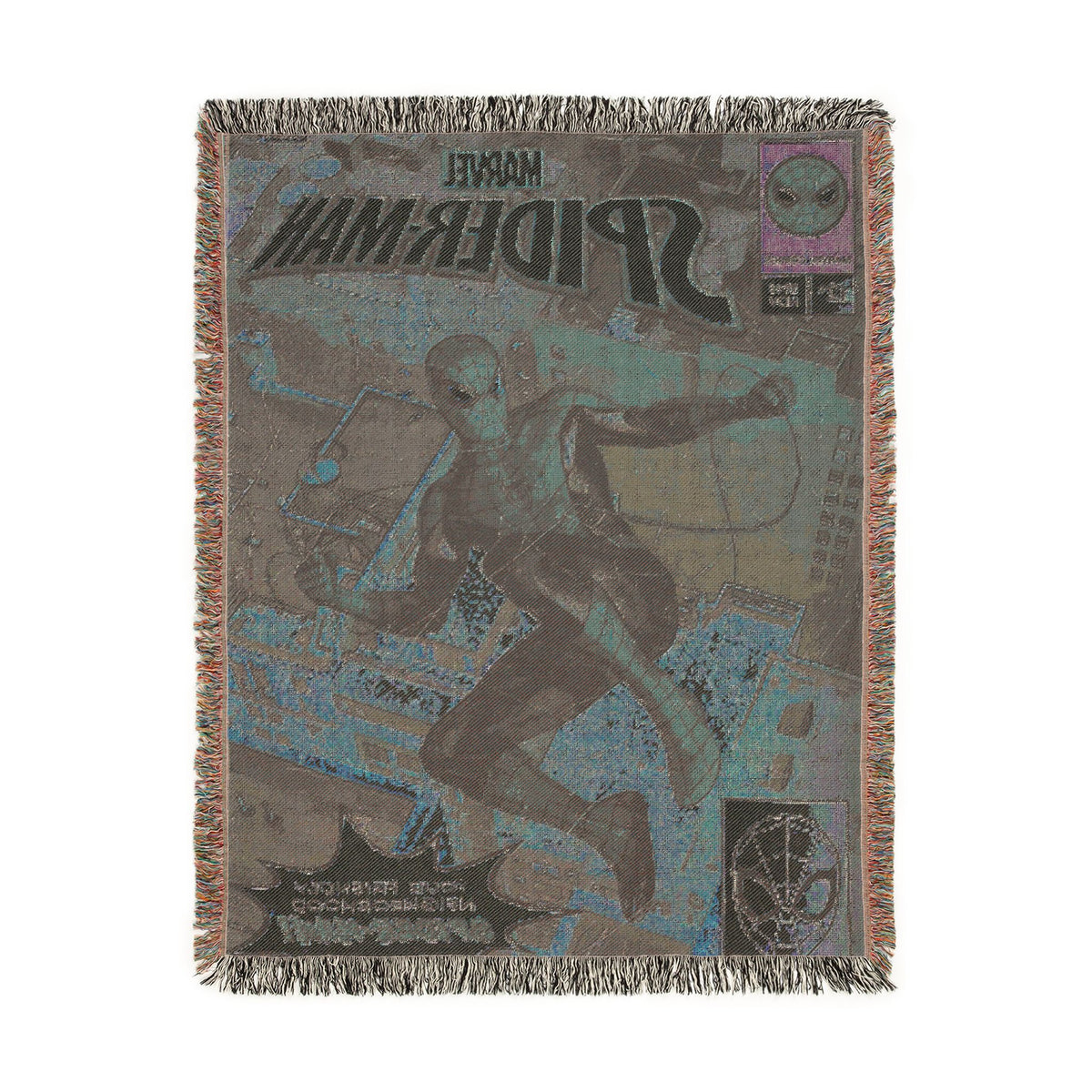 Spider-Man Woven Throw Blanket – Retro Comic Book Design