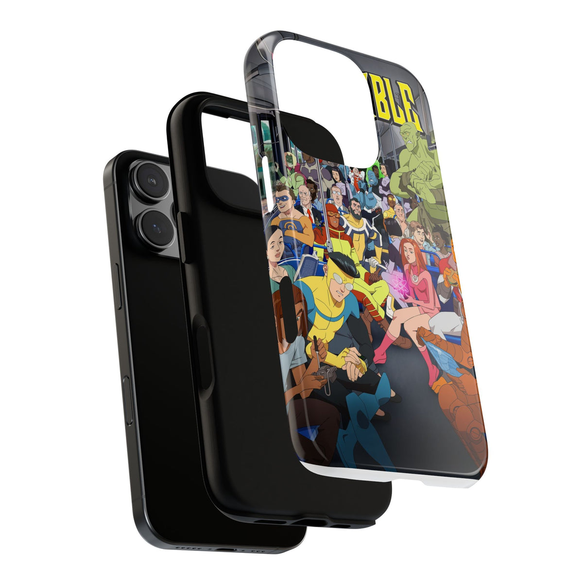 Comic Superhero Collage Phone Case — 'Invincible' Inspired Graphic Phone Cover
