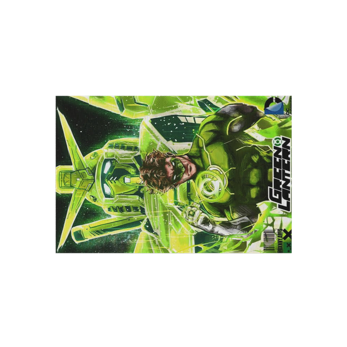 Green Lantern Outdoor Rug — Comic Superhero Patio Mat