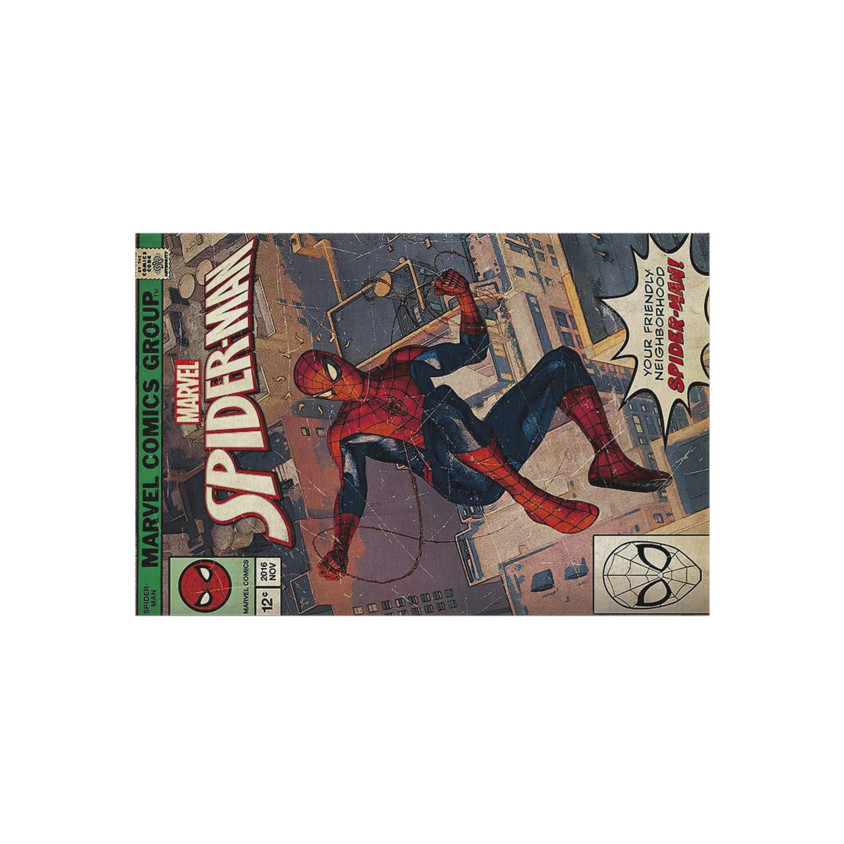 Spider-Man Vintage Comic Outdoor Rug — Retro Superhero Patio Mat