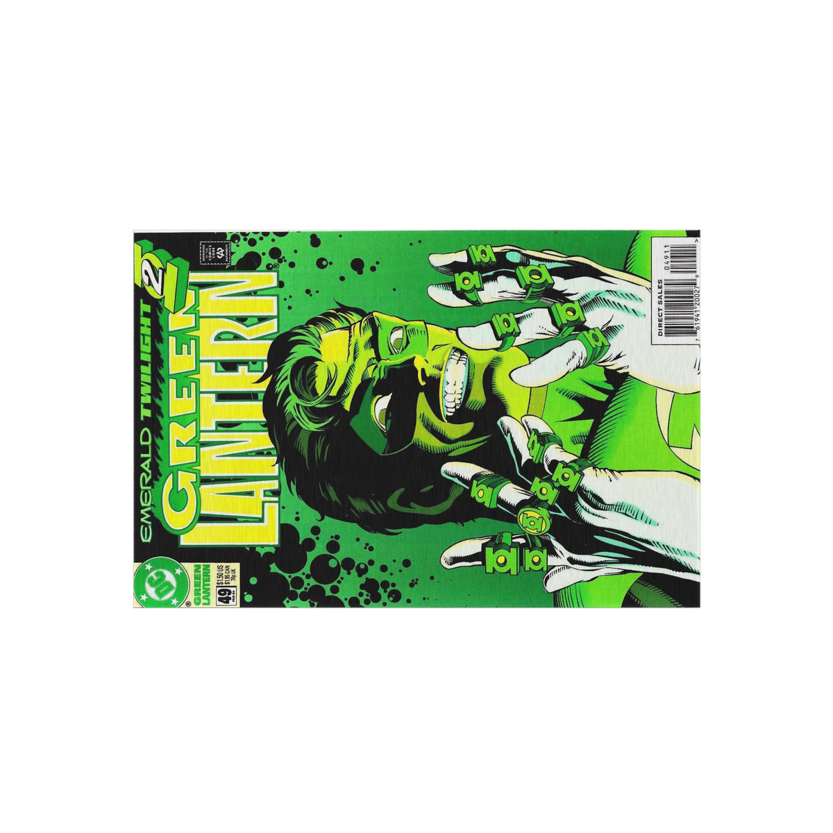 Green Lantern Comic Cover Outdoor/Indoor Rug — Retro Superhero Patio Mat