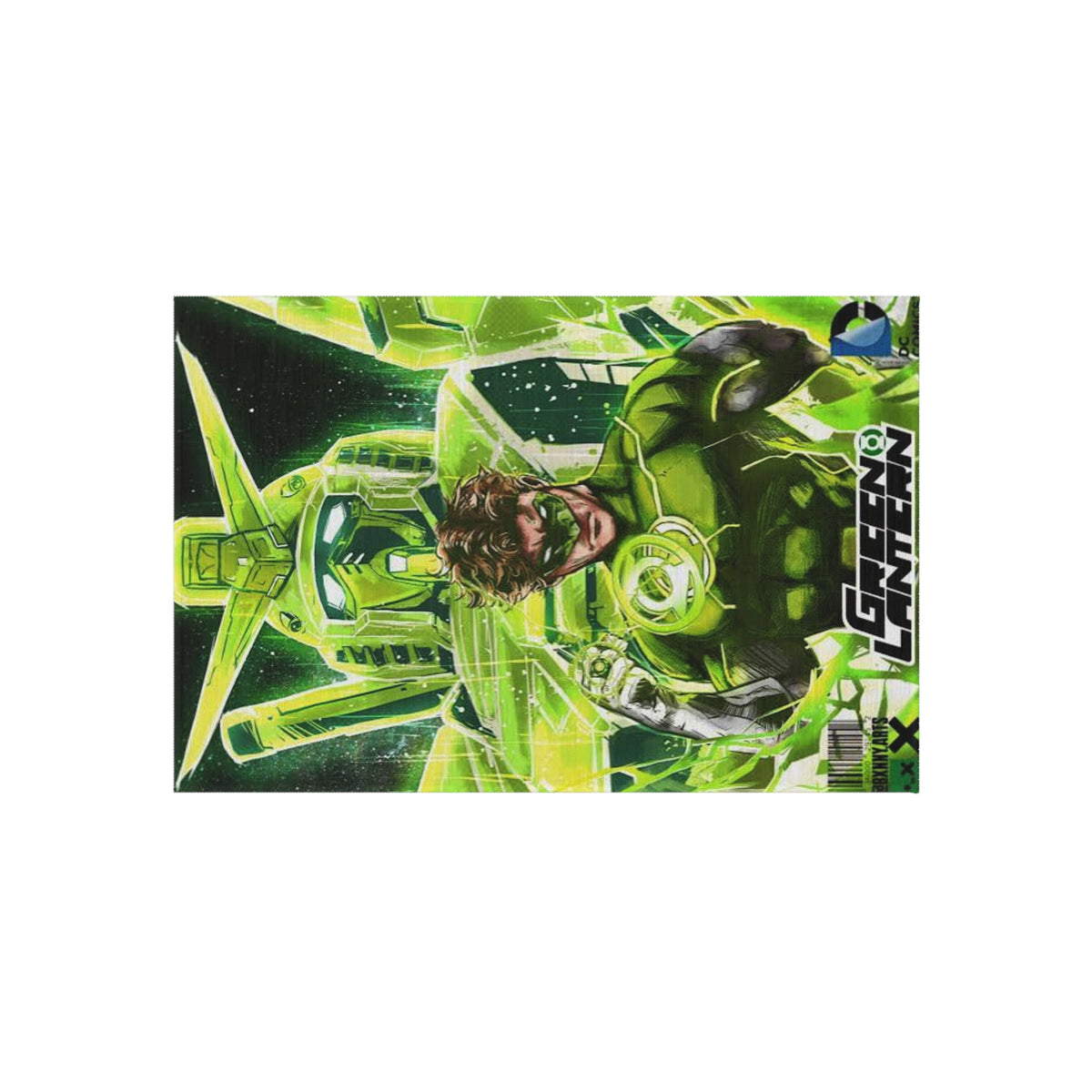 Green Lantern Outdoor Rug — Comic Superhero Patio Mat