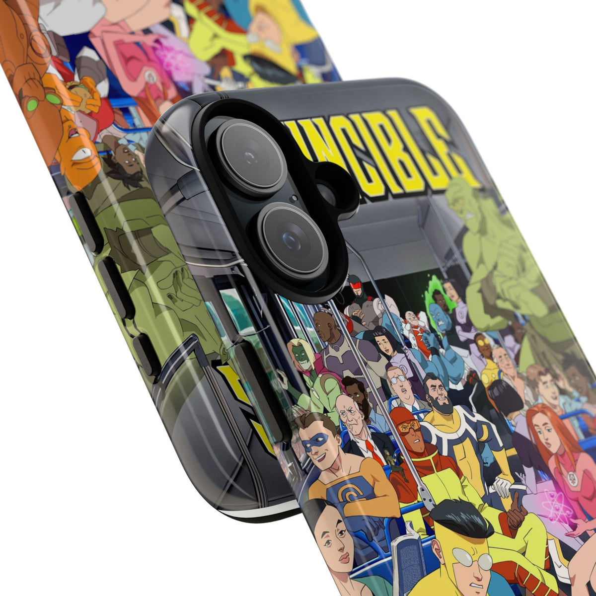 Comic Superhero Collage Phone Case — 'Invincible' Inspired Graphic Phone Cover