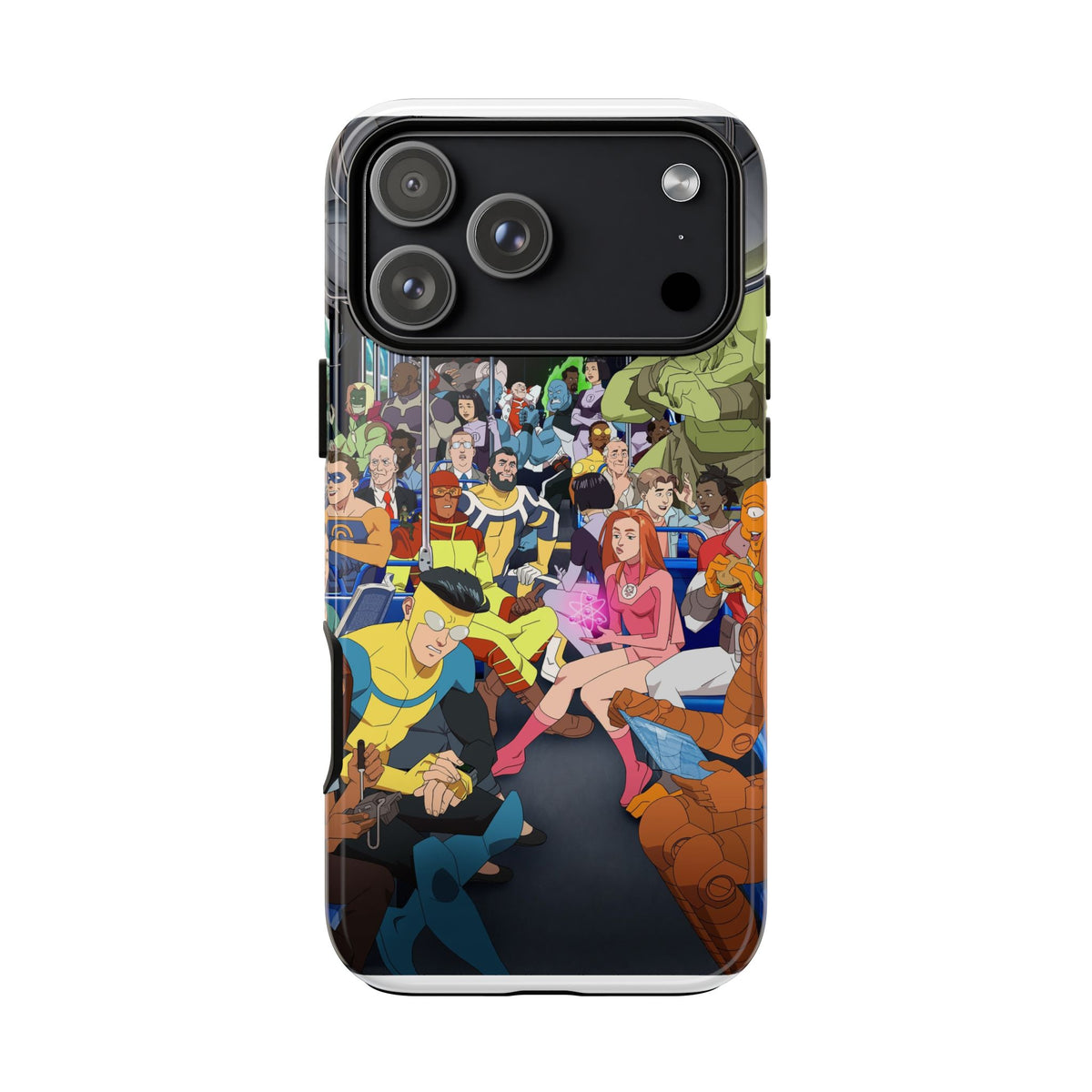 Comic Superhero Collage Phone Case — 'Invincible' Inspired Graphic Phone Cover