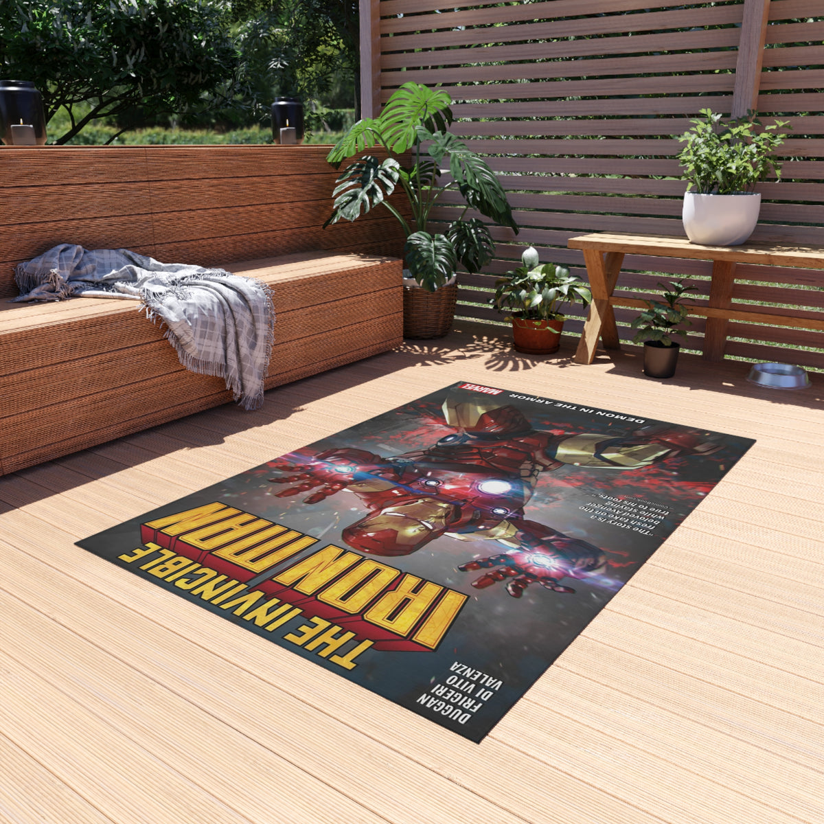 Iron Man Outdoor/Indoor Rug – The Invincible Armor Marvel Doormat