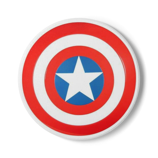 Captain Shield Ceramic Coaster — Superhero Star Drink Protector