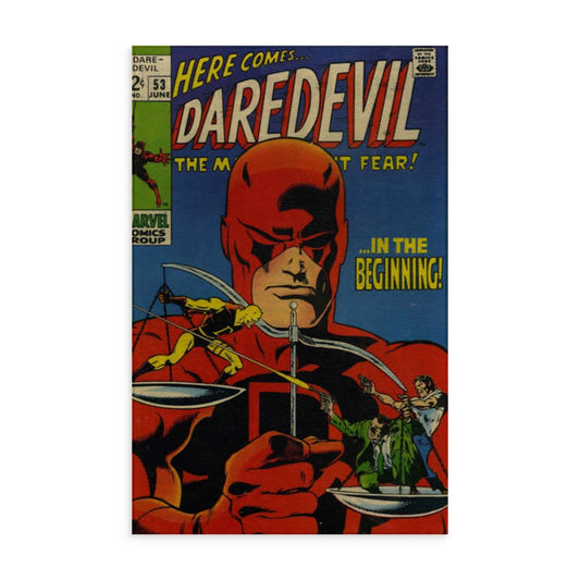 Daredevil Comic Cover Washable Rug — Vintage Superhero Floor Mat