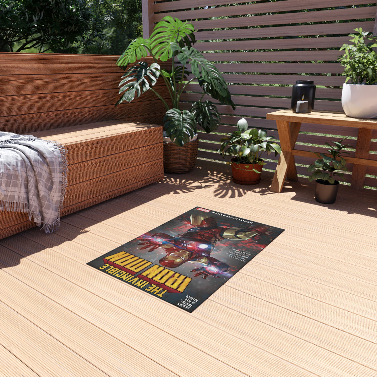 Iron Man Outdoor/Indoor Rug – The Invincible Armor Marvel Doormat