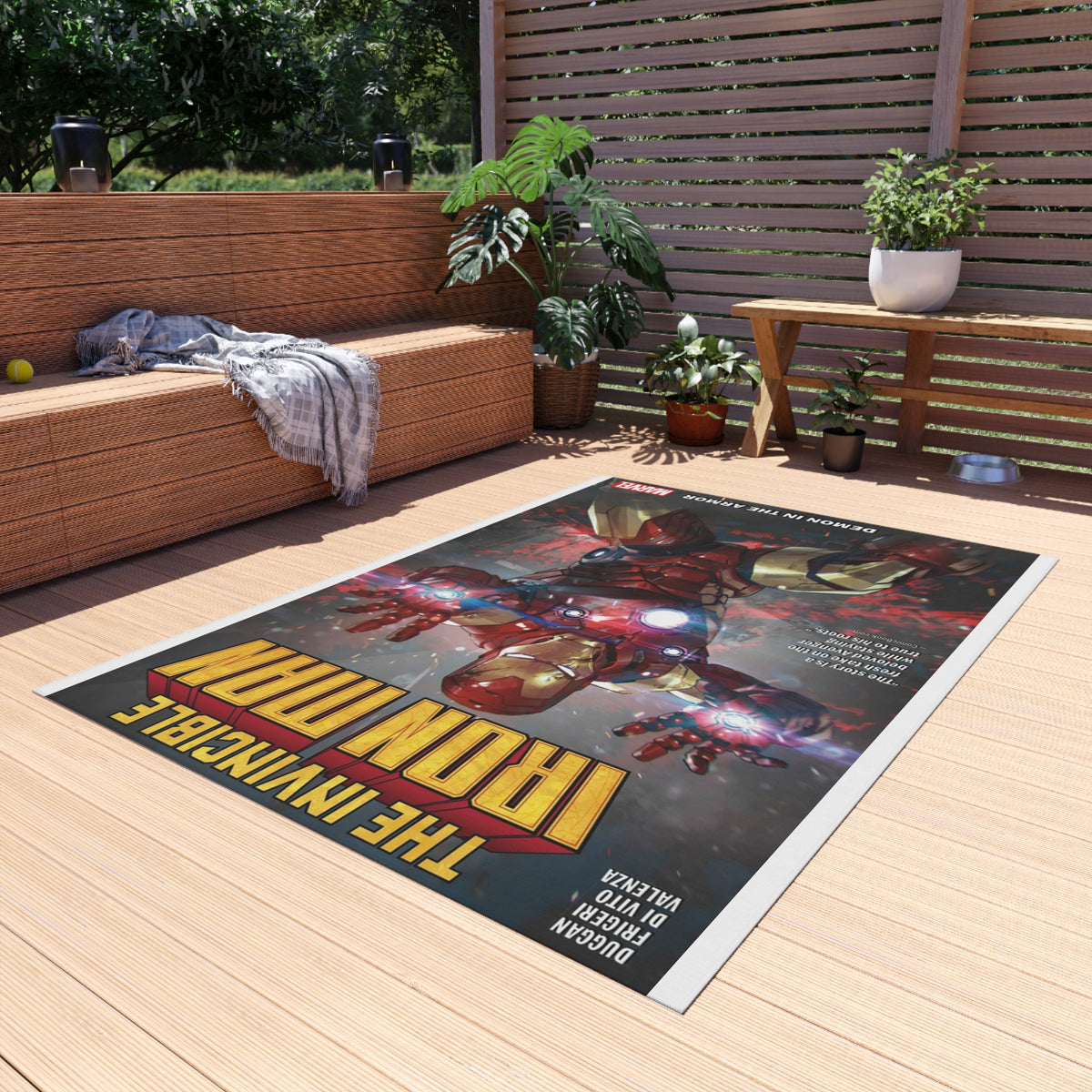 Iron Man Outdoor/Indoor Rug – The Invincible Armor Marvel Doormat